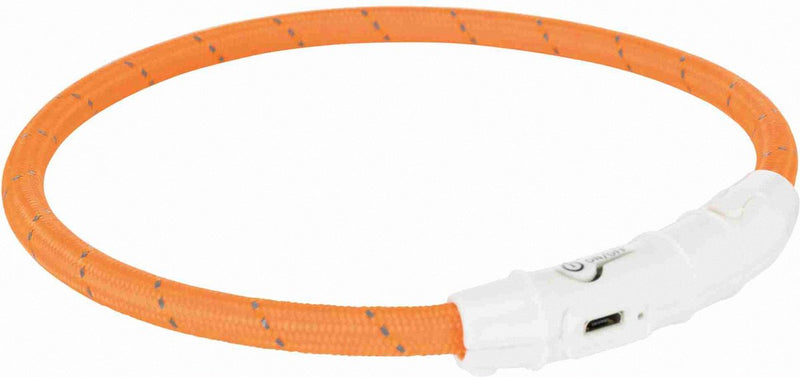 Afbeelding laden in galerijviewer, Trixie lichtgevende halsband hond flash usb tpu nylon oranje
