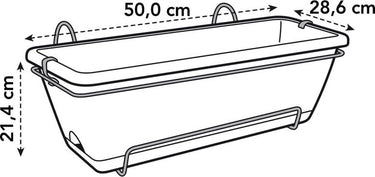 Elho barcelona allin1 50 - balkonbakken met ophanging - 100% gerecycled plastic - l49.5 x b27.5 x h18.5 cm - terra