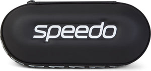 Speedo opbergdoos zwembril - hardcase beschermhoes voor zwembrillen duikbril - met afwateringsgaten - zwart one size