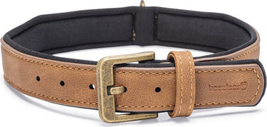Beeztees balacron ax halsband hond - kunstleer - bruin - 38-48 cm x 25 mm