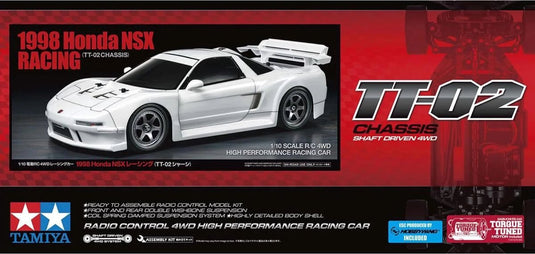 Tamiya modelbouwpakket auto - 58739 rc honda nsx racing 1998 - tt-02 met certificaat rc plastic - 1:10 - modelbouw