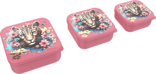 Lunch buddies 3 in 1 leopard flowers butterflies