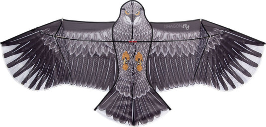 Dragon fly vlieger - arend - zwart grijs - 180 x 80 cm - vanaf 6 jaar