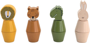 Trixie houten schroefdieren - met 4 dierenpopjes - 100% fsc hout - stimuleert motoriek coördinatie - voor jongens en meisjes