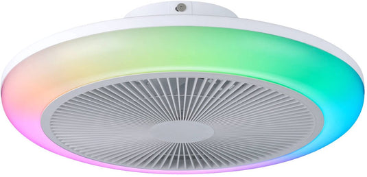 Eglo sayulita 1 plafondlamp met ventilator - 46 cm - rgb en instelbaar wit licht - dc-energy saving - wit - dimbaar - 3 standen
