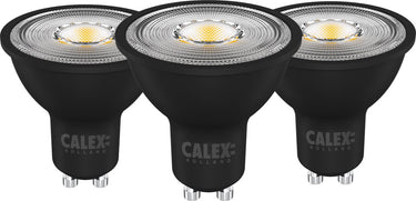 Calex led lamp - 3 stuks - 3x gu10 spot - inbouwspots - dimbaar - zwart - warm wit licht - 5w