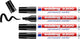 Edding 3300 permanent marker - zwart - 4 stiften - beitel punt 1-5 mm - water en wrijfvast -voor karton, kunststof, hout, metaal, etc. - alcohol markers voor volwassenen