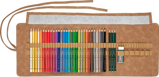 Faber-castell kleurpotloden - polychromos - 34 stuks in roletui - fc-110030