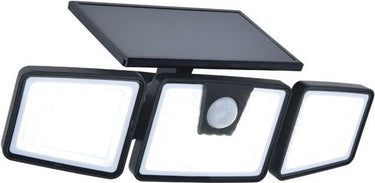 Lutec briti - solar wandlamp voor buiten - schijnwerper met pir bewegingssensor - led - 5000k - zwart