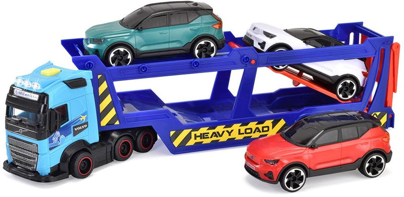 Afbeelding laden in galerijviewer, Dickie toys - car transporter - volvo - vrachtwagen met aanhangwagen - licht en geluid
