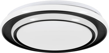 Eglo moschetta plafondlamp - ø 40 cm - zwart wit - instelbaar wit licht (warm, neutraal en daglicht)