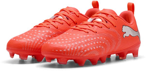 Puma future 9 play fg ag jr unisex sportschoenen - glowing red- white- black- silver
