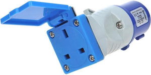 Proplus cee adapter naar uk – voor camping, caravan en camper – 16a ip44 kort model – blauw