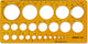 Aristo cirkelsjabloon - afmetingen 200x100mm - diameter 1 tot 36mm - 25 cirkels - oranje transparant - ar-5031