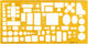 Aristo architecten meubelsjabloon - schaal 1:50 - met inktnoppen - oranje transparant - ar-5063