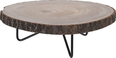 Vilde - serveerplank op poten - 40 cm - houten - metalen noppen - decoratief