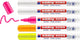 Edding 4095 krijtstiften wit 2x, neonroze, neonoranje, neongeel - 5 stuks raamstiften - krijtmarkers - ronde punt 2-3 mm - krijtstift voor krijtborden, uitwisbaar - voor het schrijven op ruiten, glas, spiegels