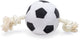 Beeztees voetbal met touw - hondenspeelgoed - pluche - zwart wit - 27x13x13cm