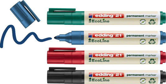 Permanentmarker edding ecoline 21 4-21-4 1,5-3mm assorti 4 stuk