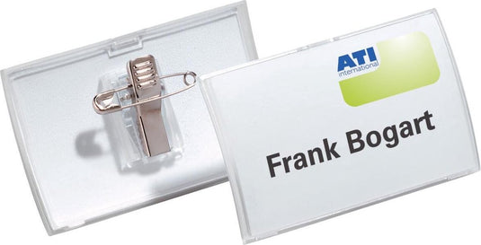 Durable badge met combiclip click fold formaat 40 x 75 mm