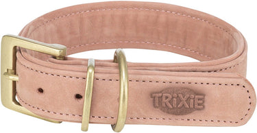 Trixie halsband hond pure leer roze