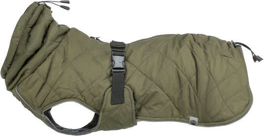 Trixie hondenjas - olijfgroen 80cm - waterdicht, verstelbaar, fleece voering
