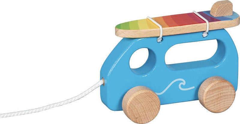 Afbeelding laden in galerijviewer, Goki houten trekfiguur surfwagen
