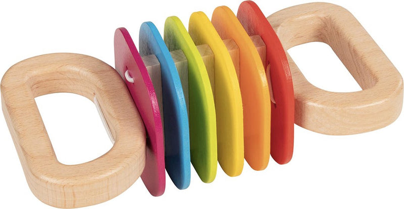 Afbeelding laden in galerijviewer, Goki klapper regenboog 16x8x6cm, hout, 1+
