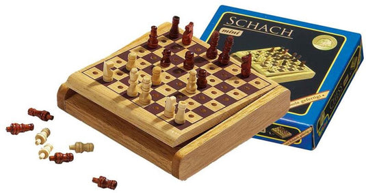 Philos reis schaak steekspel mini veld 12 mm, koningshoogte 23 mm