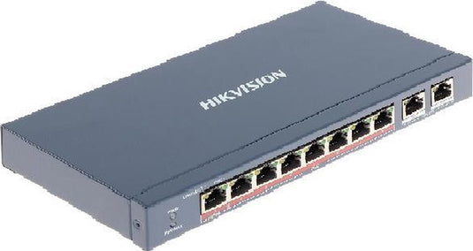 Hikvision ds-3e0310hp-e pro-serie 8 poort fast ethernet smart unmanaged poe switch met 1x hi-poe en 2x rj45