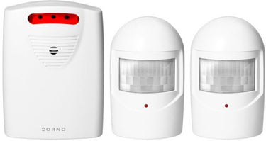 Orno draadloze bewegingssensoren en draadloos waarschuwingssysteem - 120m bereik - deur- en doorgangsmelder met geluid set van 2 - ip44
