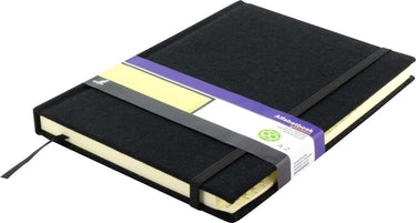 Kangaro k-5105 alfabetboek a5 a-z linnen hard cover zwart, 208 pagina's, leeslint, elastiek