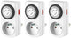 Perel set van 3 mini 24-uurs timers, mechanisch, 230 v, 16 a, 3680 w, franse stekker (e305dm), wit