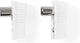 Nedis iec (coax) connector - gehoekt - female male - vernikkeld - 75 ohm - schroef - diameter kabelinvoer: 7.0 mm - metaal polyvinylchloride (pvc) - wit - 2 stuks - doos