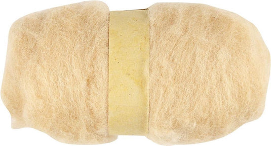 Creativ company gekaarde wol, 100 gr, licht beige