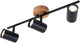 Briloner wood style - plafonniére - plafondlamp - spots draaibaar - 3-lichts - gu10 - materiaal: hout en metaal - kleur: zwart