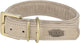 Trixie halsband hond - nubuckleer lichtgrijs s-m 31-37x3 cm - comfortabel en dubbel gevoerd