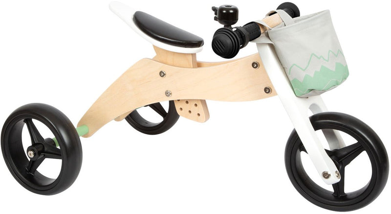 Afbeelding laden in galerijviewer, Small Foot - Houten Training Driewieler Loopfiets 2in1 Saliegroen
