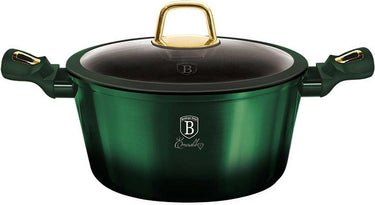 Berlingerhaus berlinger haus 6058 - braadpan met titanium coating - 24 cm - met deksel - emerald collection