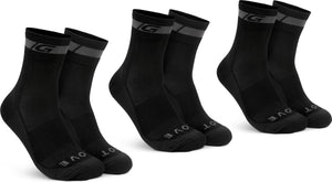 Gripgrab - merino regular cut 3pack fietssokken 3 paar wieler sokken - zwart - unisex - maat l (44-47) 44-47