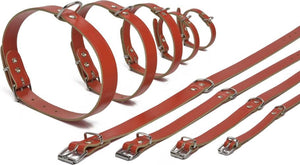 Beeztees - halsband hond - leer - rood - 37,5-46,5 cm x 20 mm
