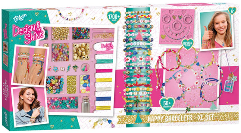 Afbeelding laden in galerijviewer, Totum xl armbandjes knutselset - 50 armbandjes maken 1700+ stuks - design shine happy bracelets fashion knutselset cadeau tip creatief speelgoed meisjes vanaf 6 jaar
