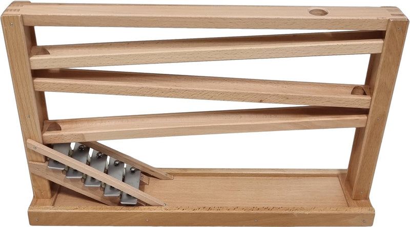 Afbeelding laden in galerijviewer, Playwood beukenhouten knikkerbaan kogelbaan met klokkenspel van beukenhout voor 16 mm knikkers (excl knikkers) marble game
