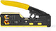 Nedis krimptang - cat5 cat5e cat6 cat6a cat7 rj12 rj45 - snijden strippen tang - rubberen staal - geel zwart