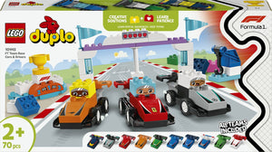Lego duplo town 10445 f1 team racewagens en coureurs