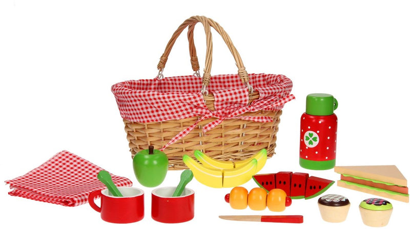 Afbeelding laden in galerijviewer, Playwood - rieten picknickmand inclusief inhoud
