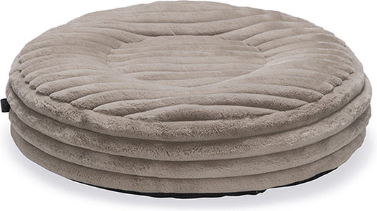 Designed by lotte reza hondenkussen - rond - dikke ribstof - beige - 65x65x16 cm