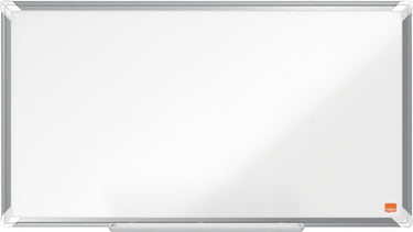 Nobo premium plus widescreen magnetisch whiteboard staal - met pennengoot - inclusief whiteboard marker - 710x400mm
