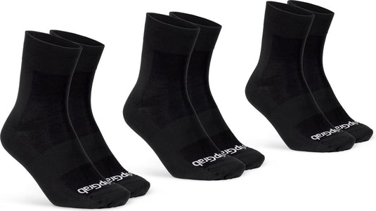Gripgrab - lightweight sl 3pack performance zomer fietssokken 3 paar coolmax wielersport sokken regular cut - zwart - unisex