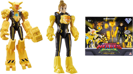 Quantum heroes dinoster dinoster - 2 figuren in 1 - transformeer je robots - 22cm - delby